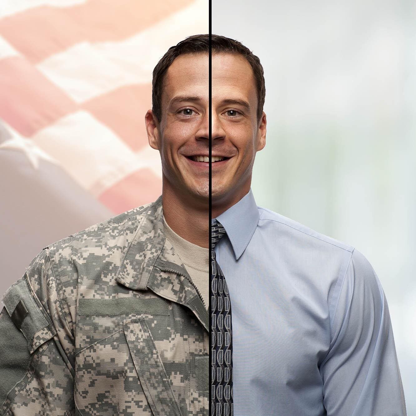 A man in uniform and wearing a tie